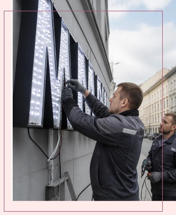 Изготовление и монтаж светодиодных LED вывесок в Воткинске