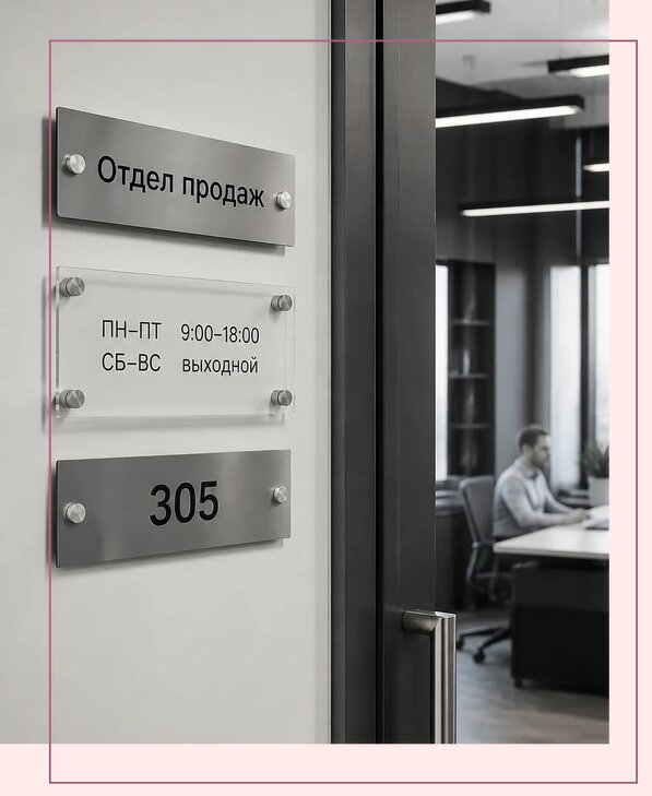 Офисные таблички на дверь в Воткинске по цене от 5076 р. | Аванза-Втк